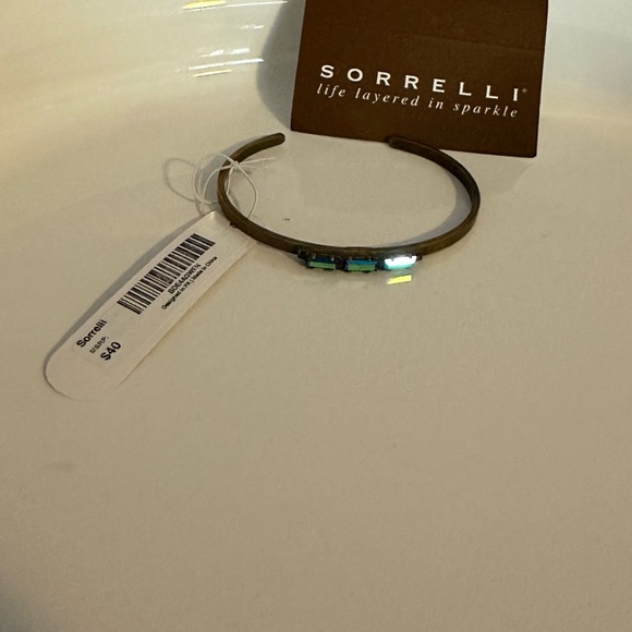 Sorrelli Jewelry - Sorrelli Gold Cuff Bracelet with Blue and Green Accents